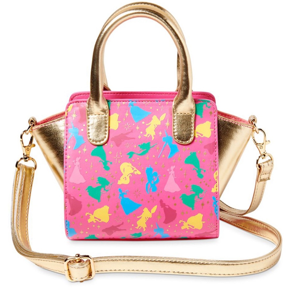 👑 Disney Princess Vinyl Crossbody Bag Magical Silhouette Print + Gold Details ✨